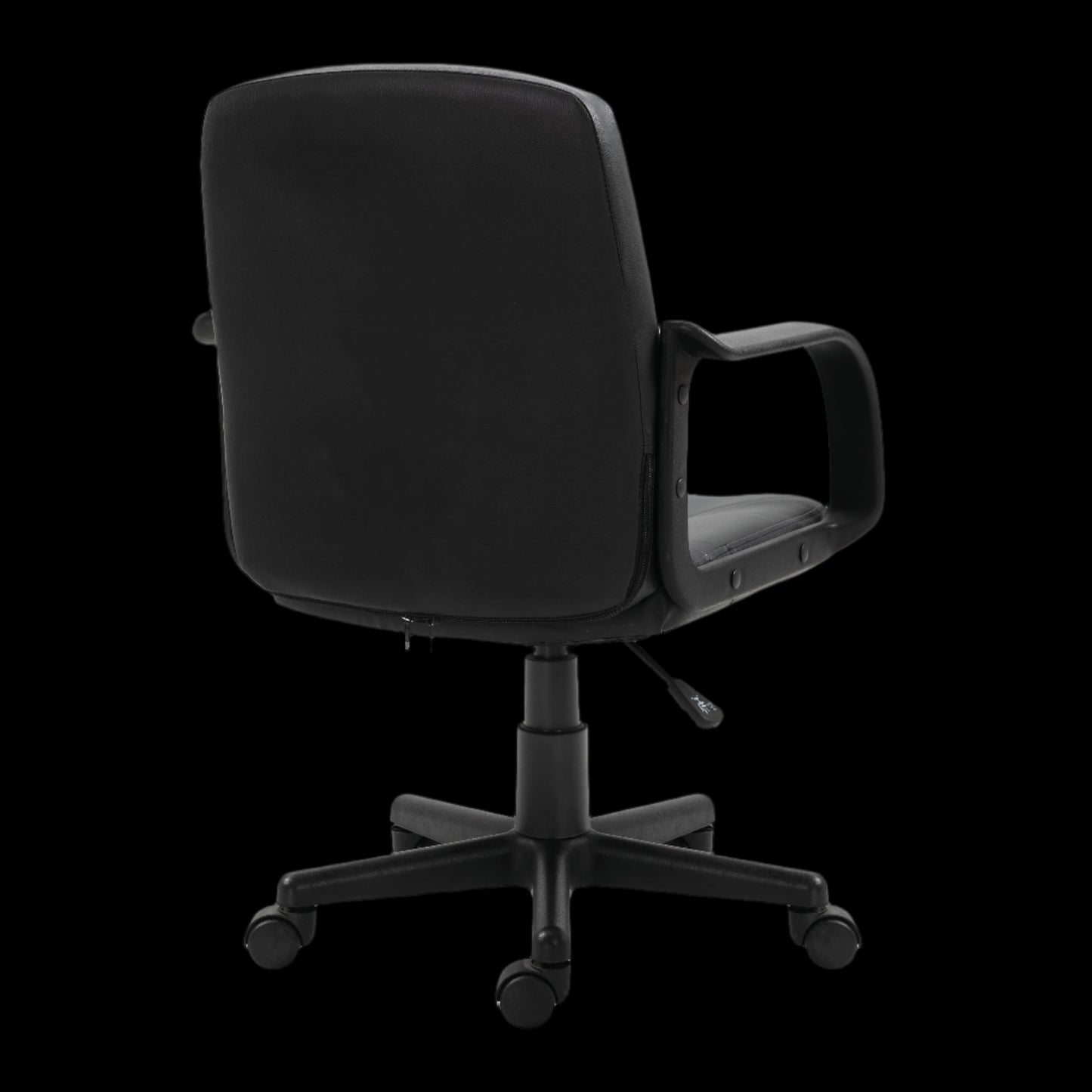 Black office chair on a black background
