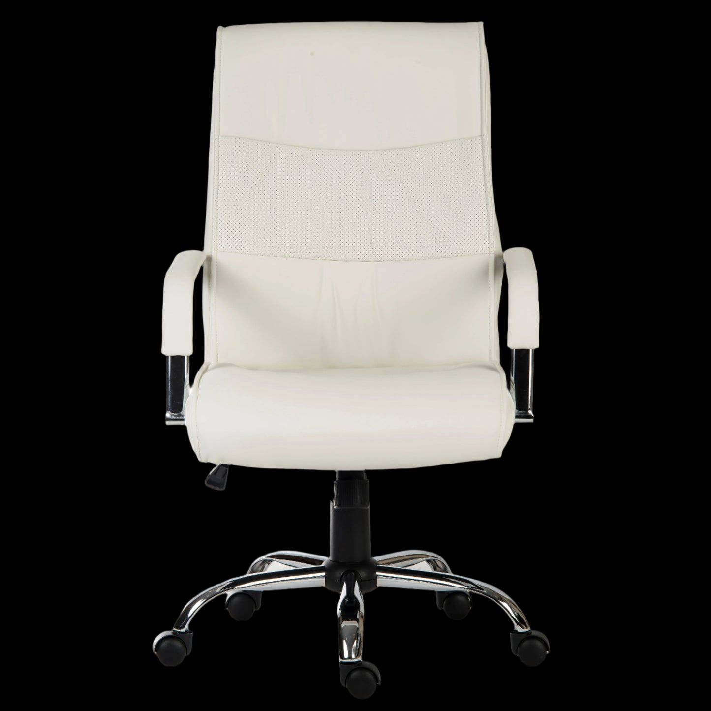 White office chair with a black background