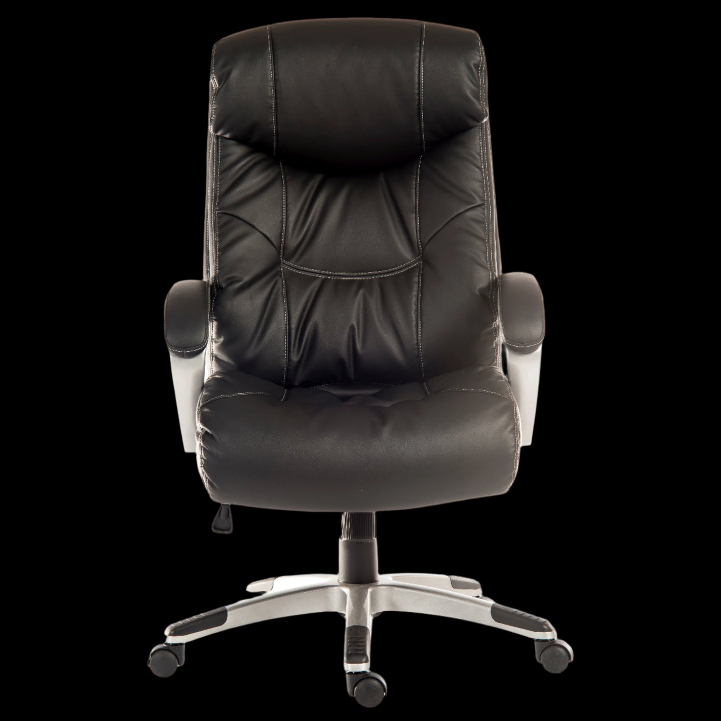 Black office chair on a black background