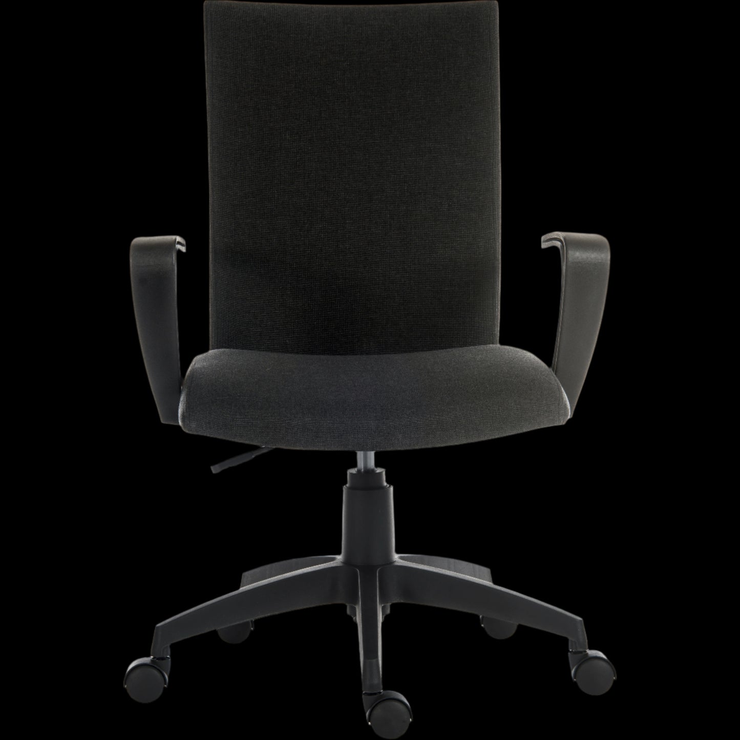 black office chair on a black background