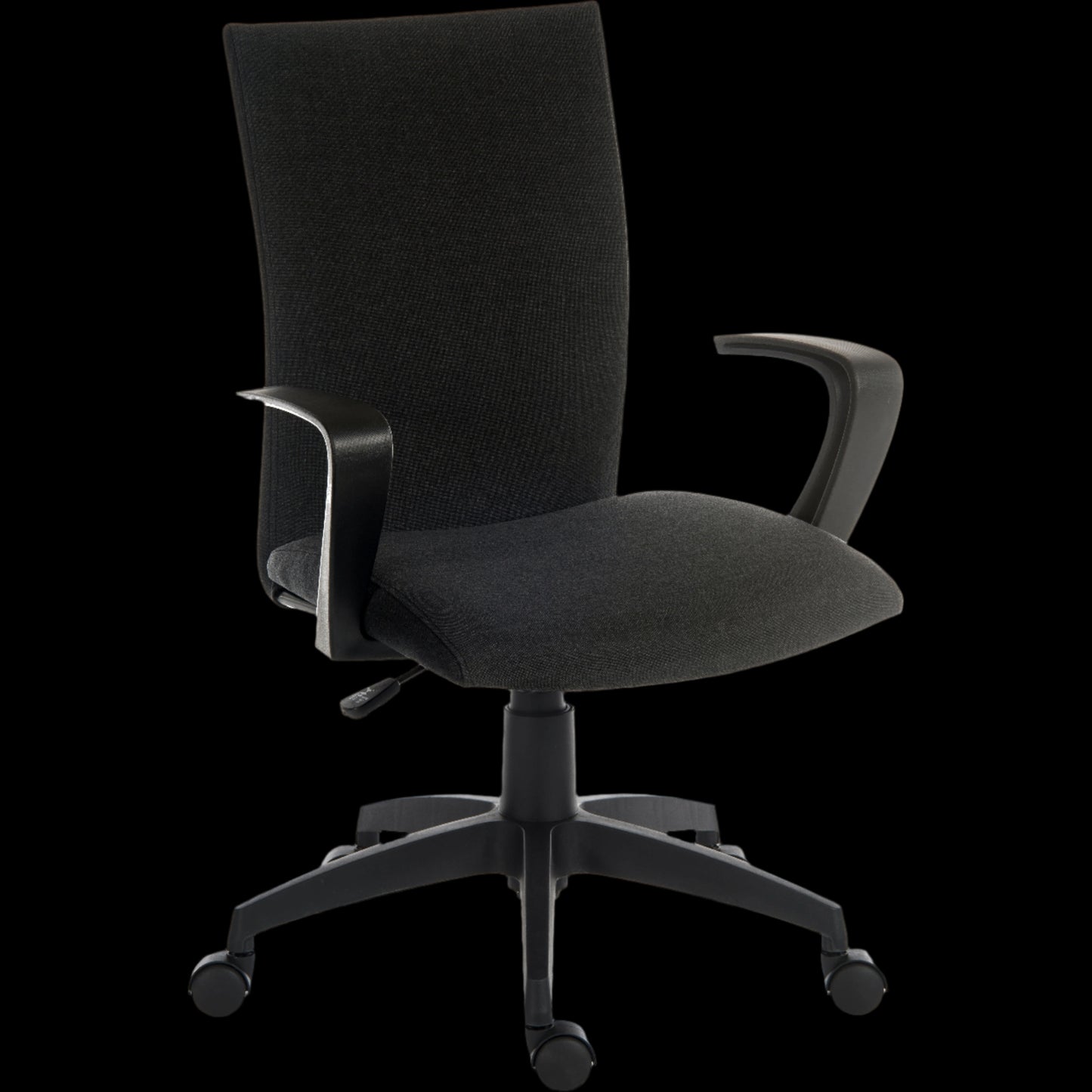 black office chair on a black background