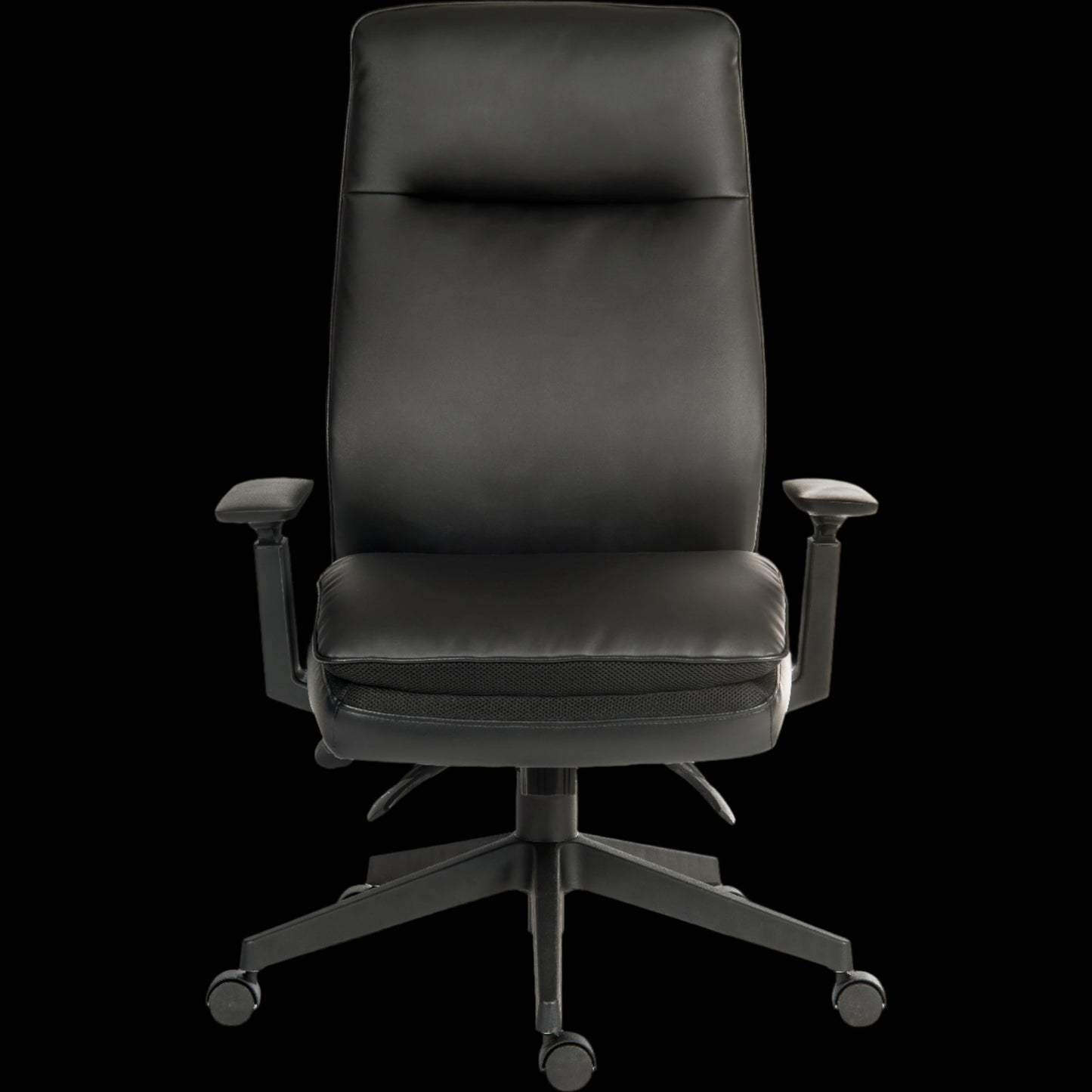 Black office chair on a black background