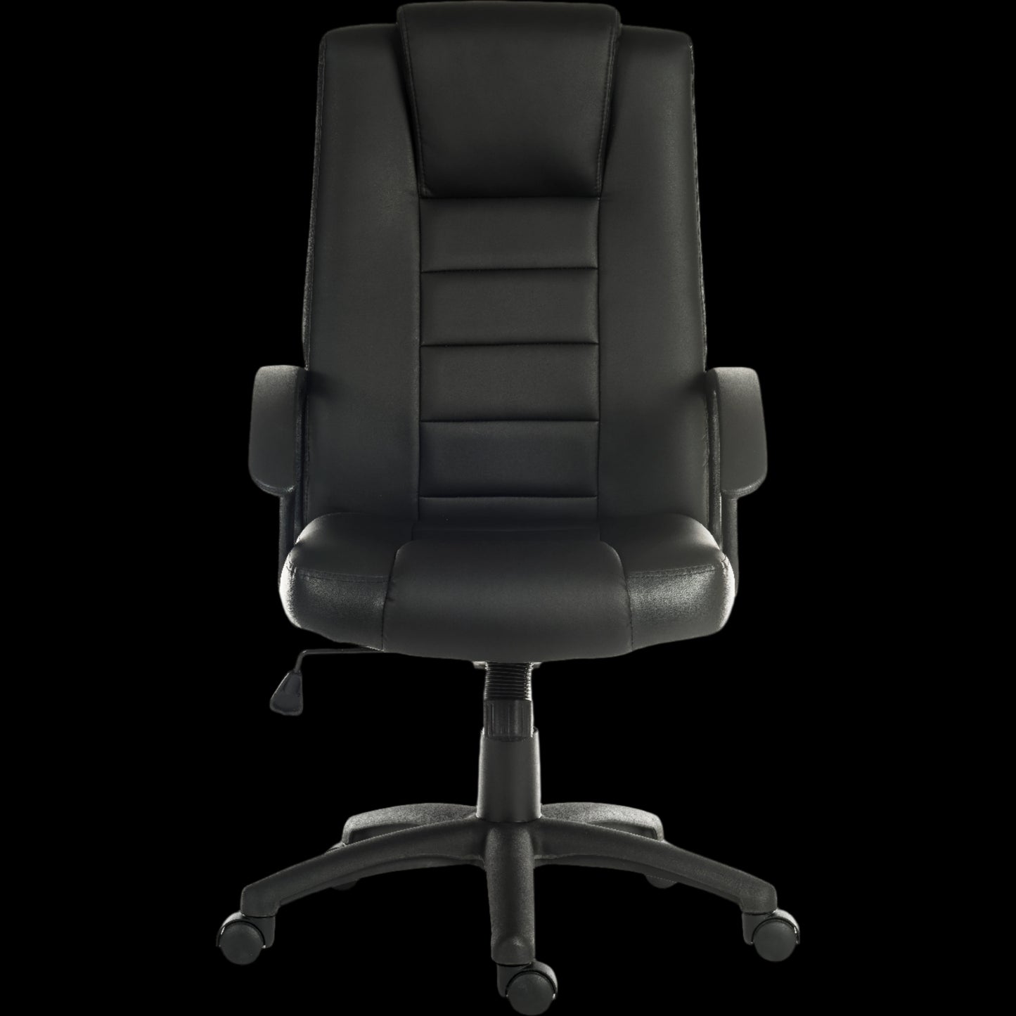 Black office chair on a black background