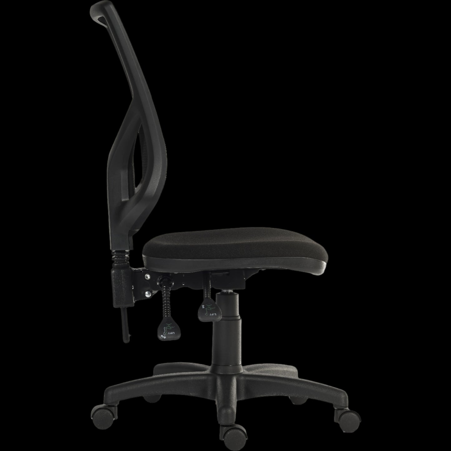 black office chair on a black background
