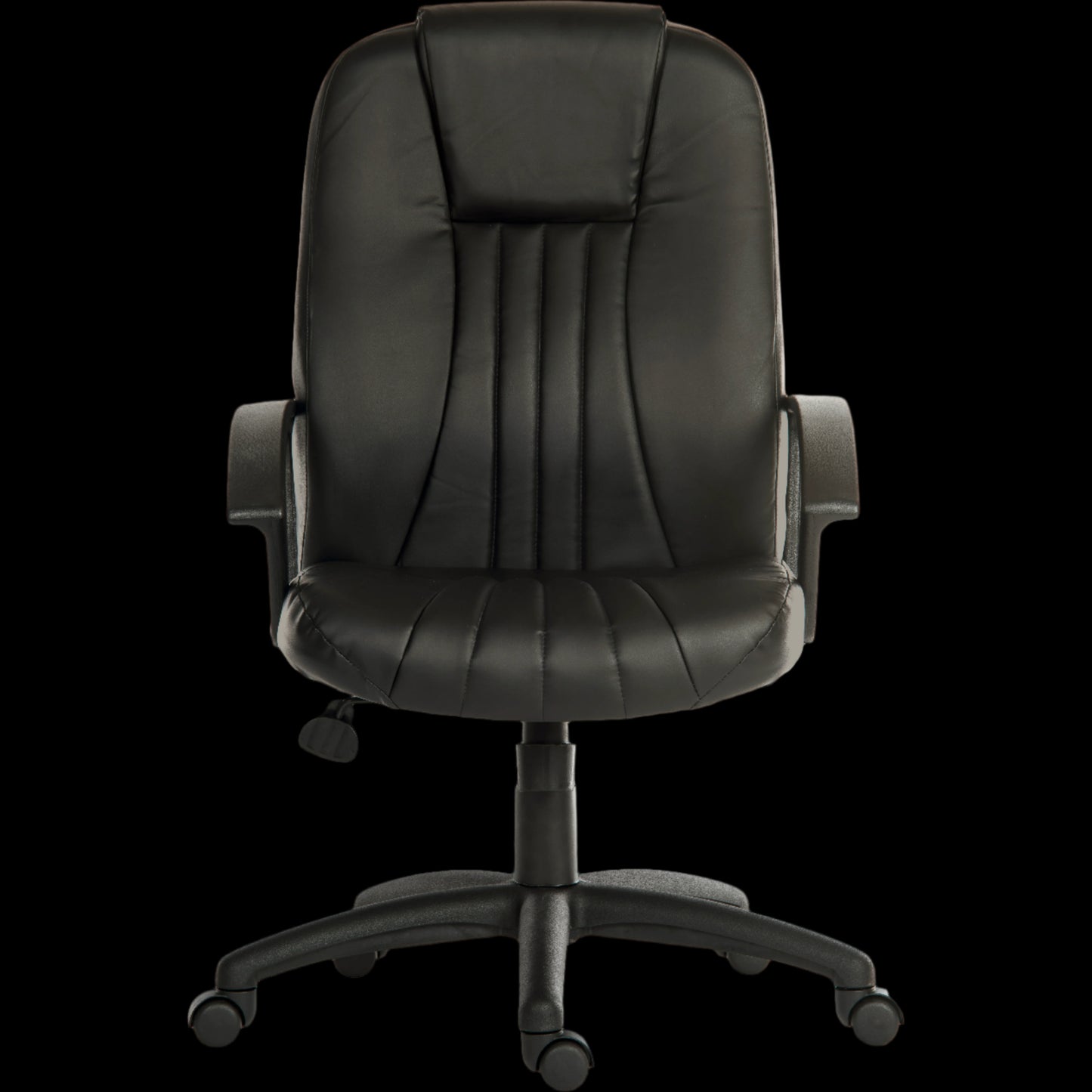 Black office chair on a black background