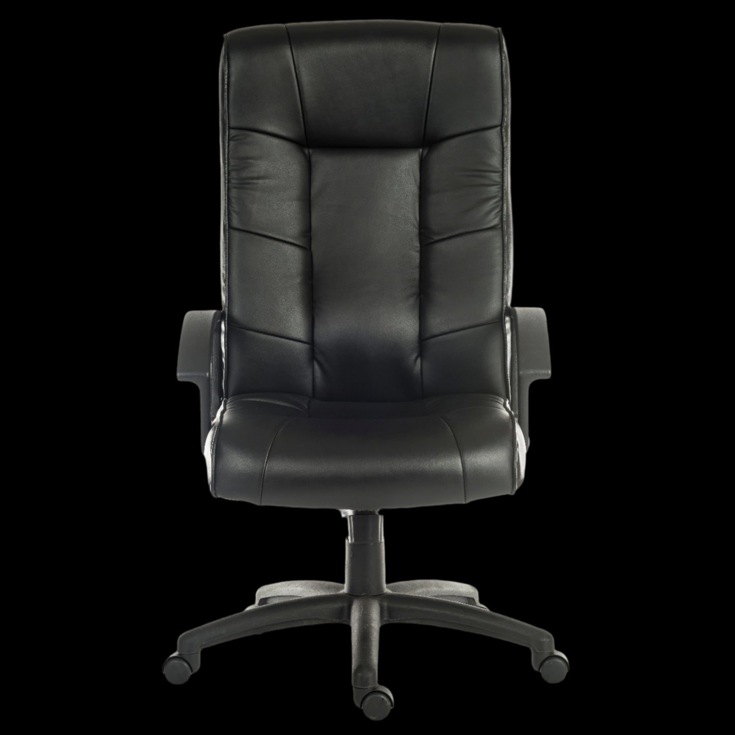 Black office chair on a black background