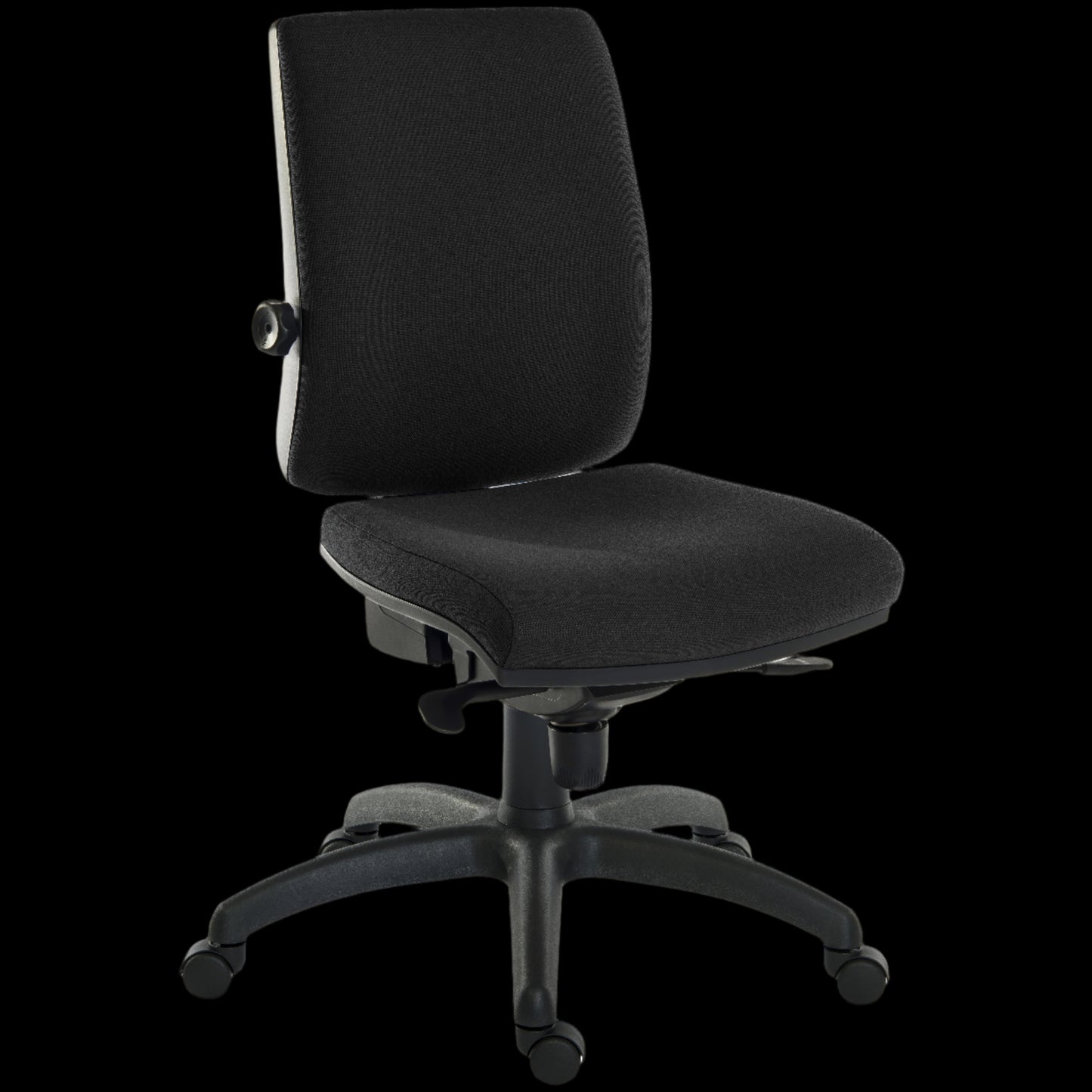 Black office chair on a black background