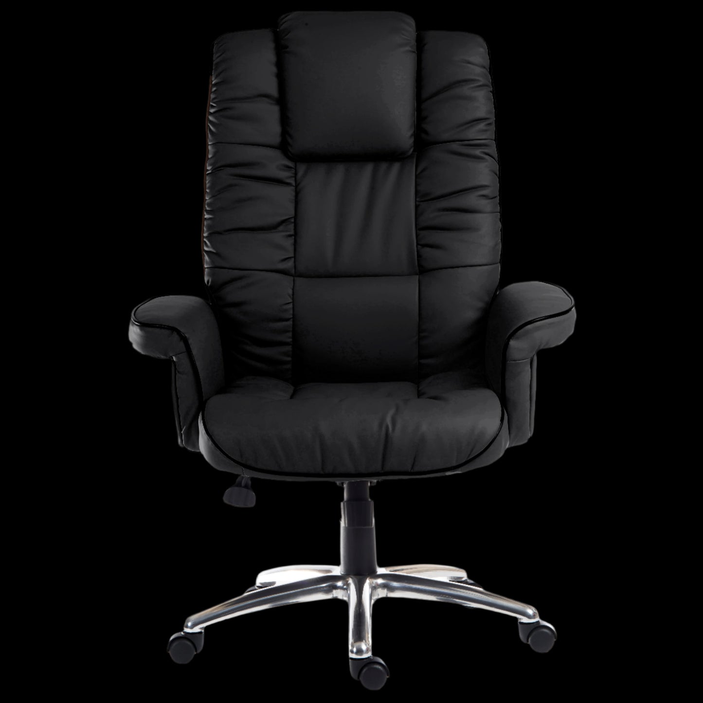 Black office chair on a black background