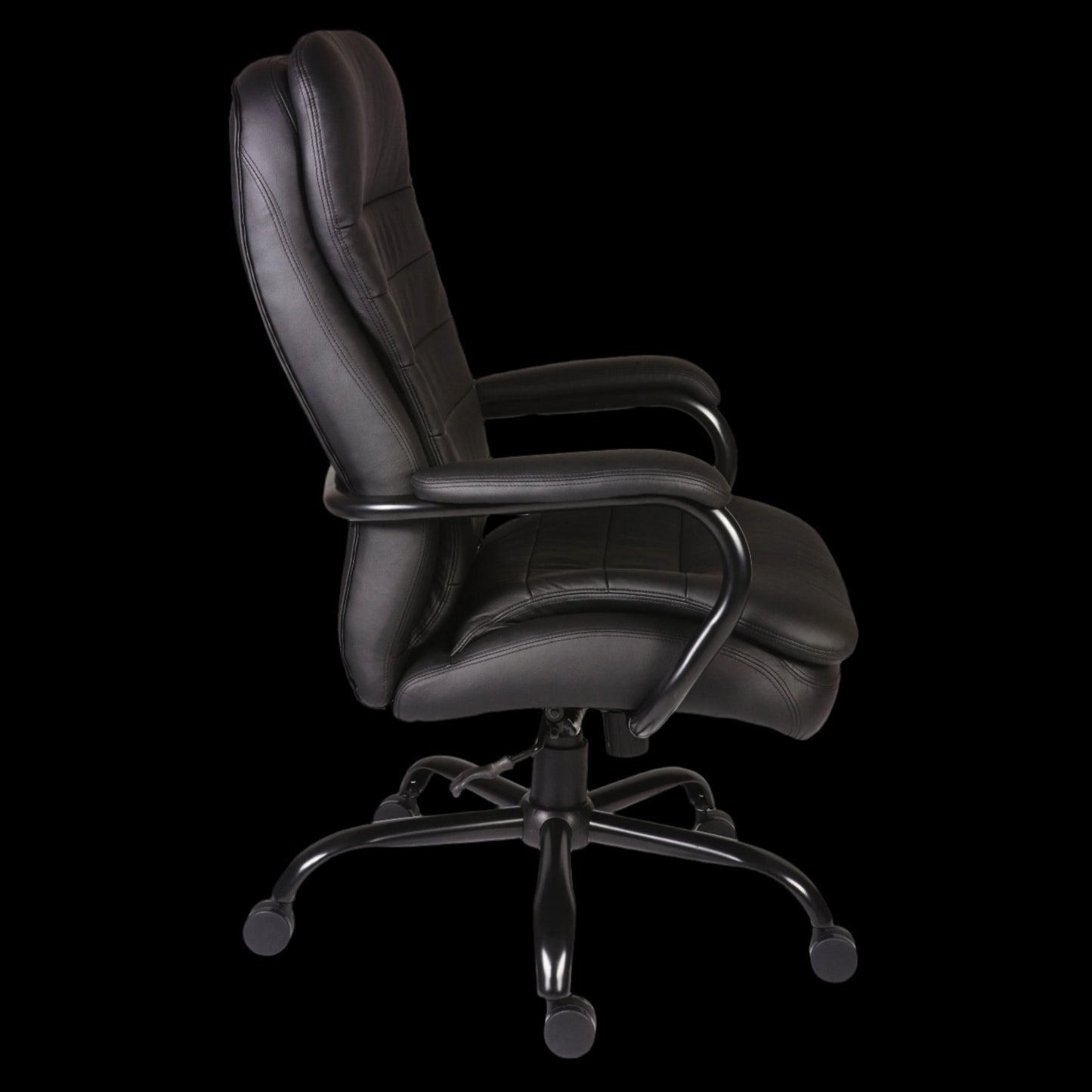 Black office chair on a black background