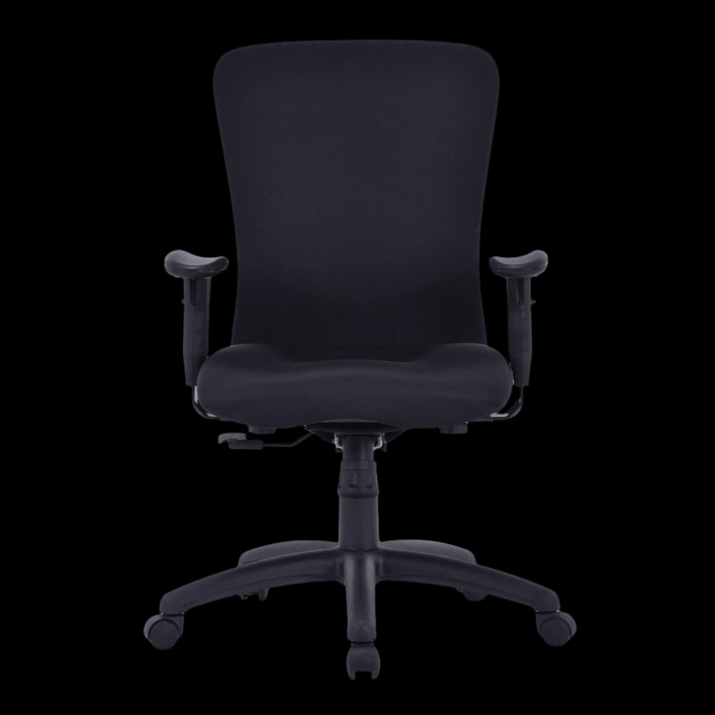 Black office chair on a black background