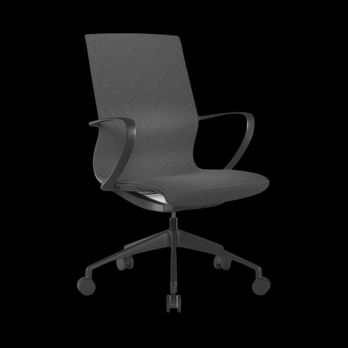Black office chair on a black background
