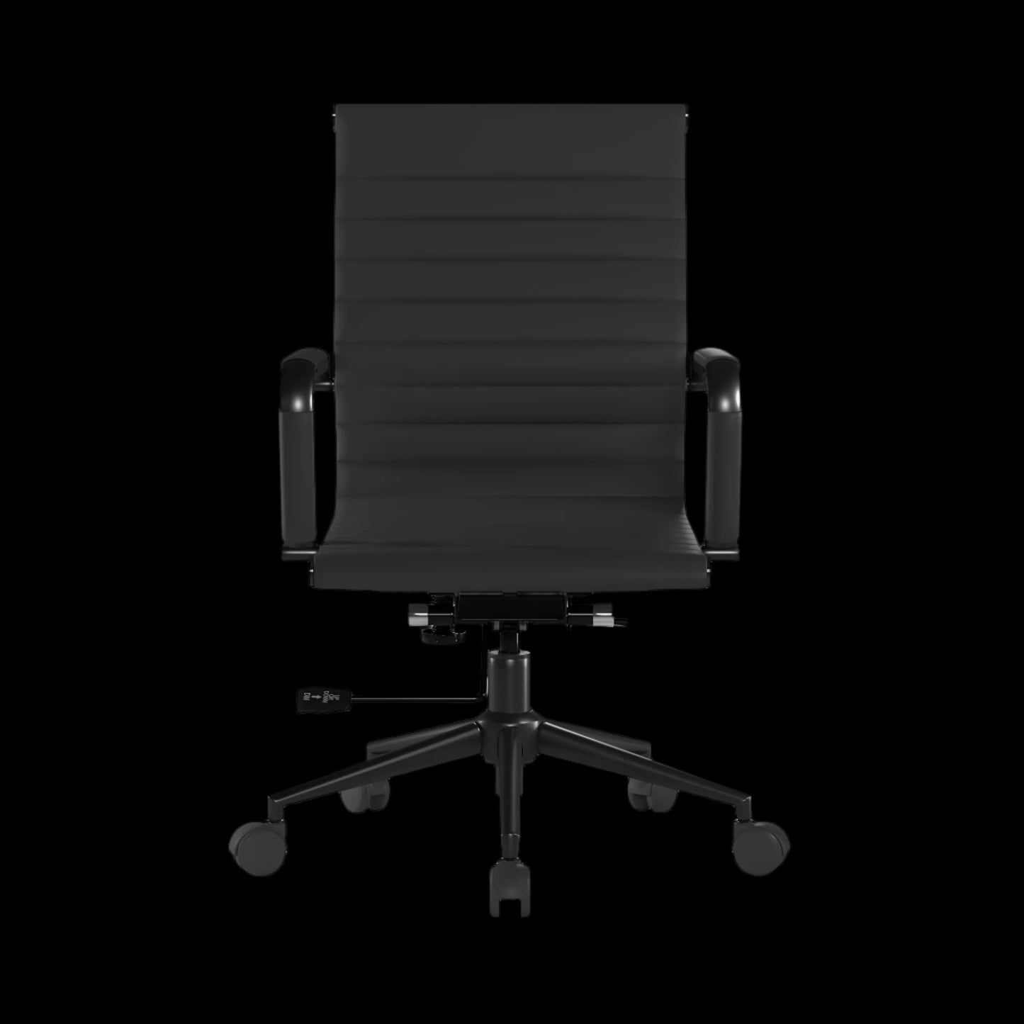 Black office chair on a black background