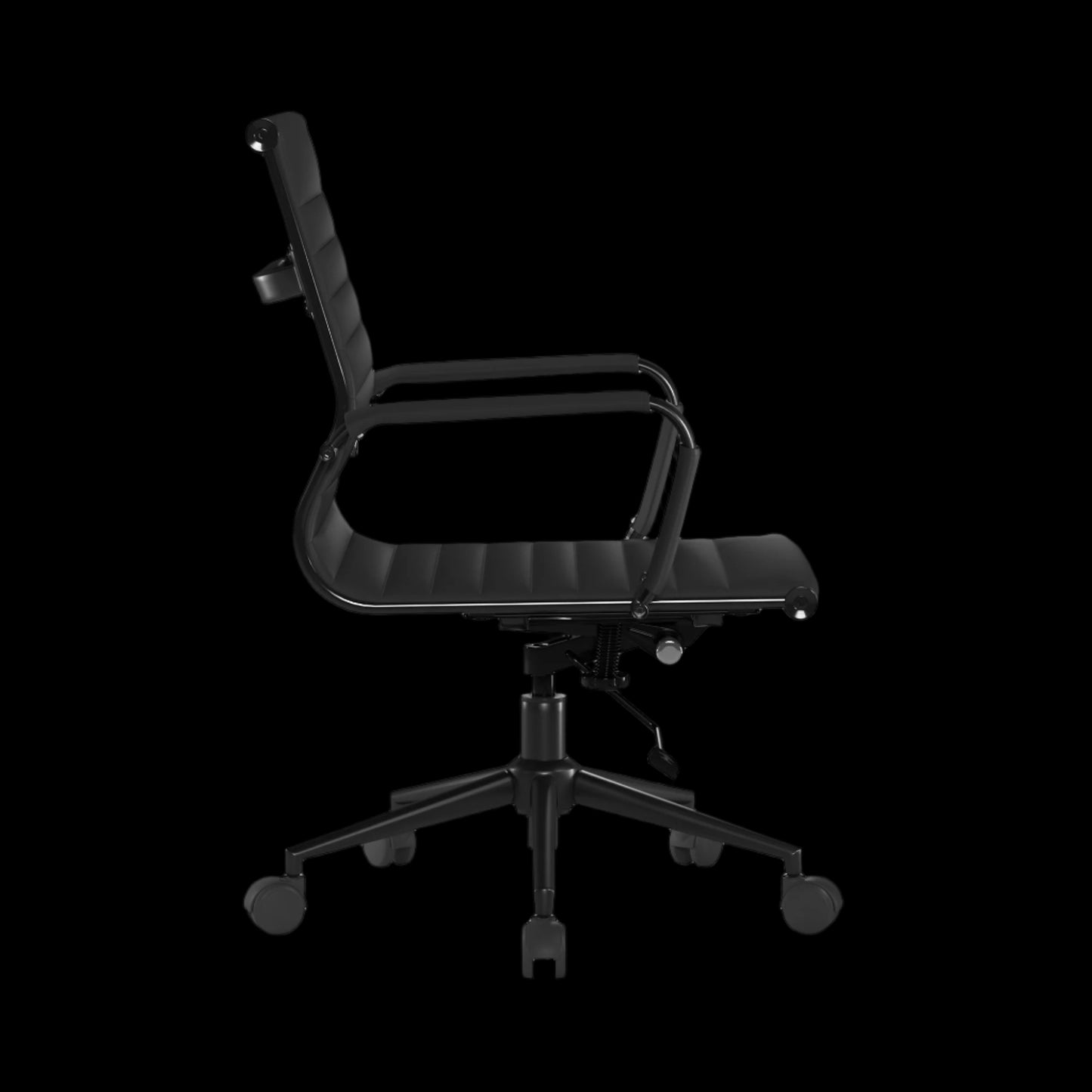 Black office chair on a black background