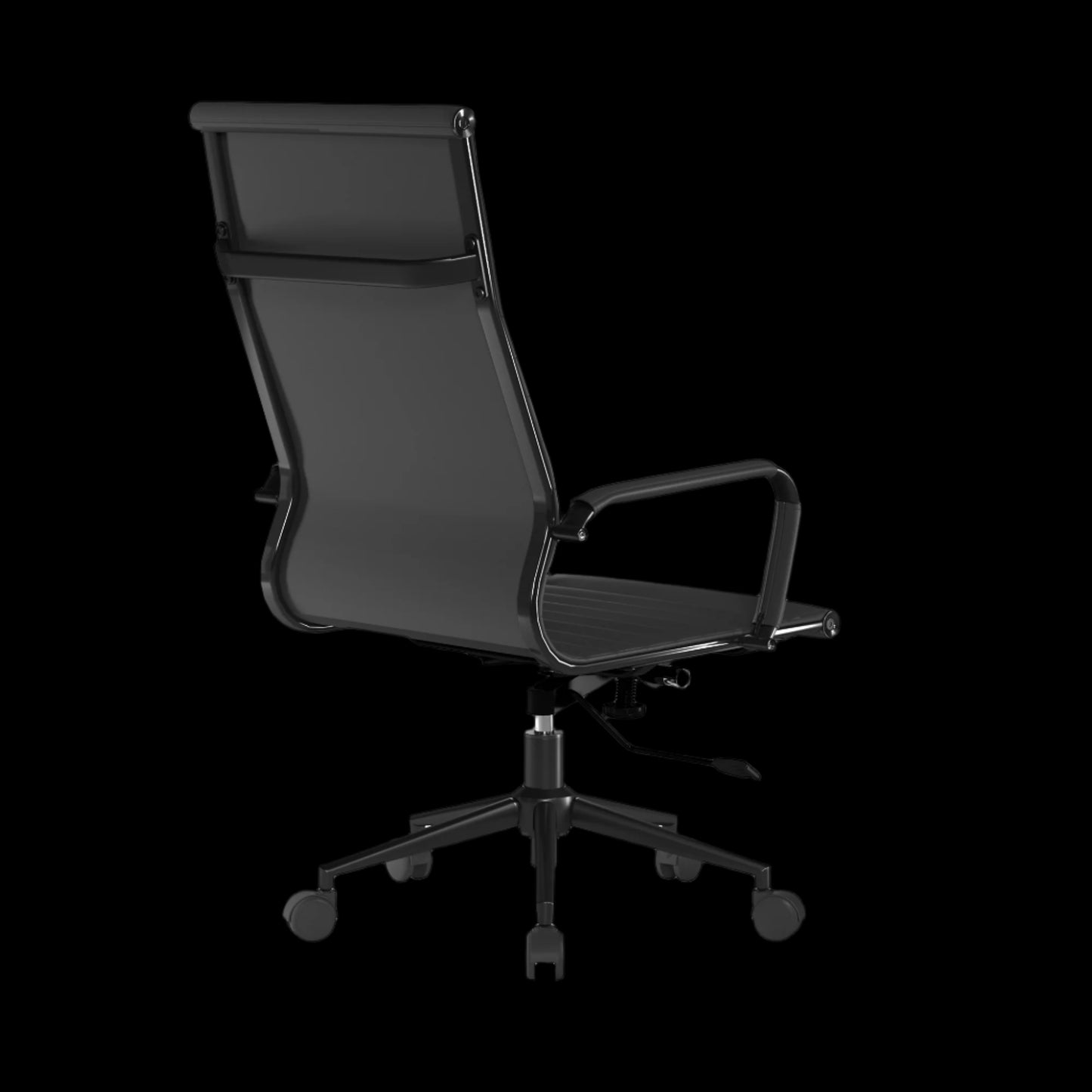 Black office chair on a black background