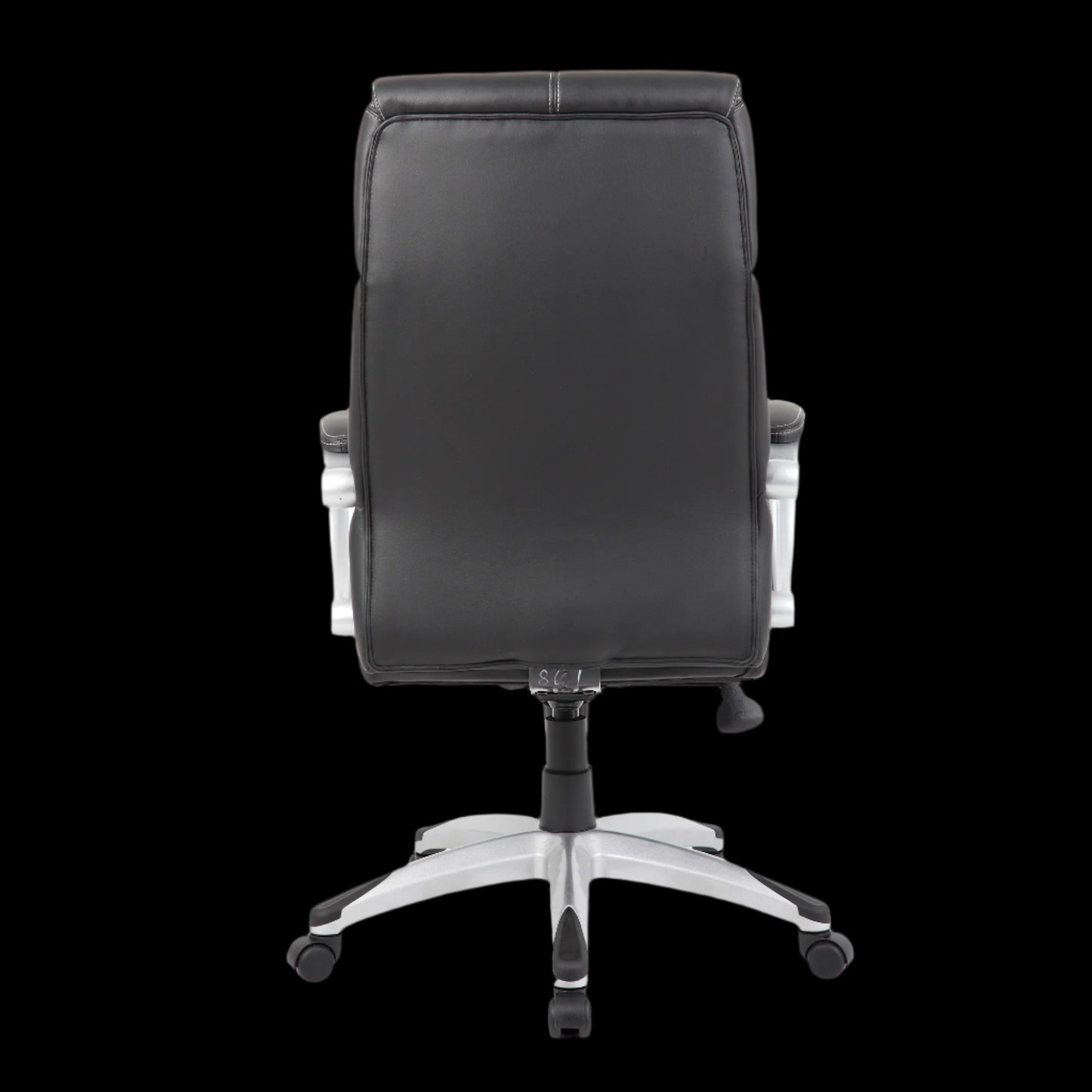 Black office chair with a black background