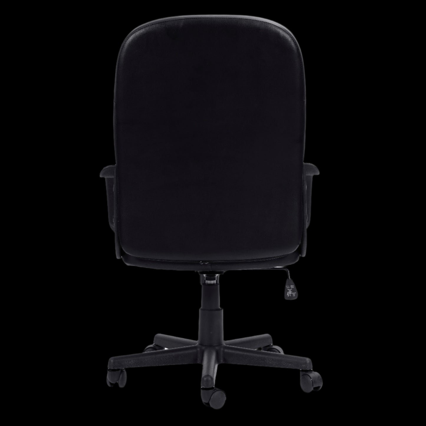 Black office chair on a black background