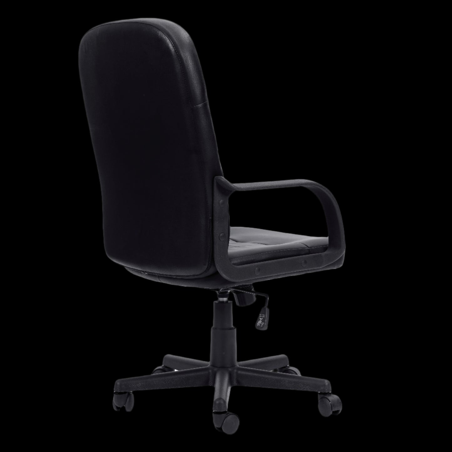 Black office chair on a black background