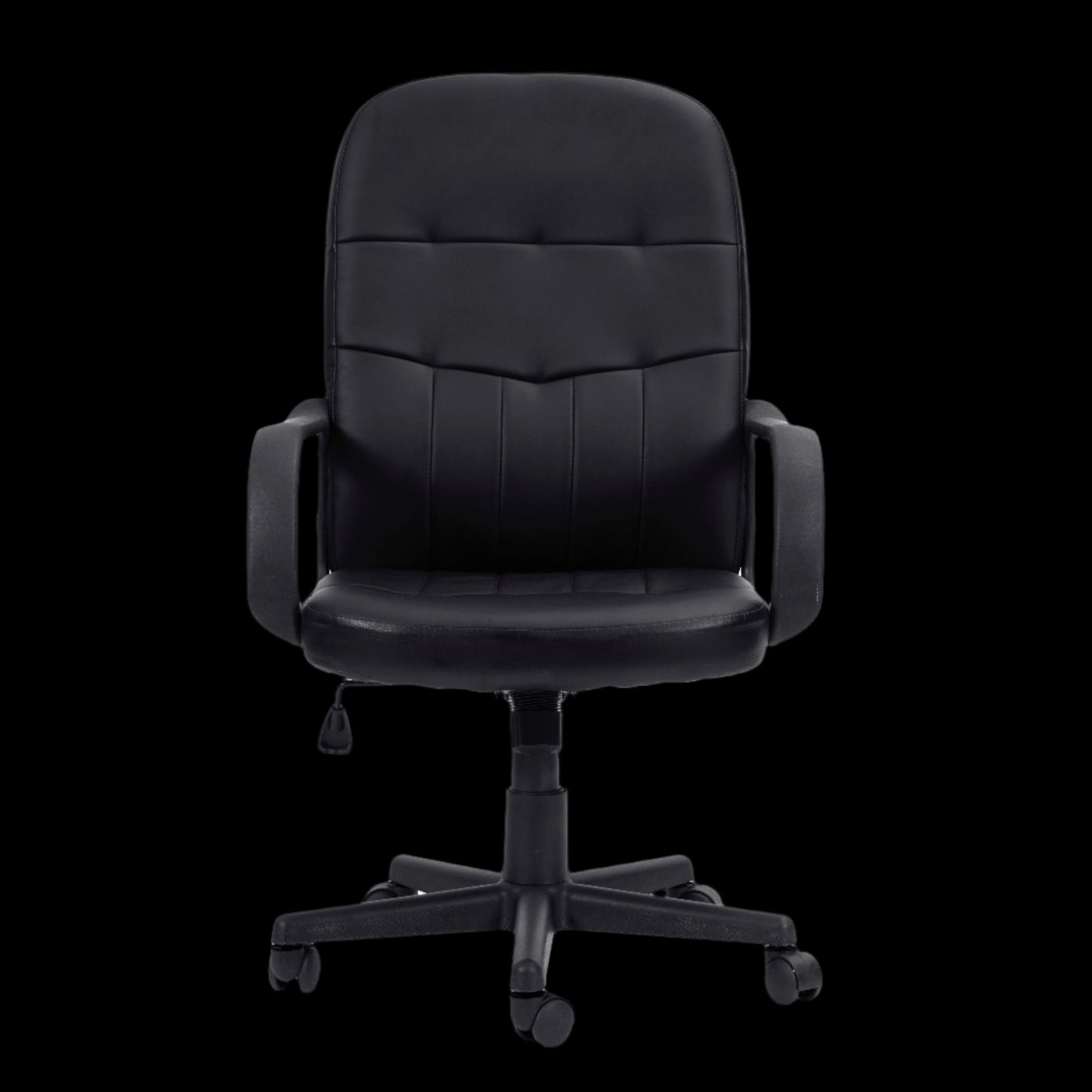 Black office chair on a black background