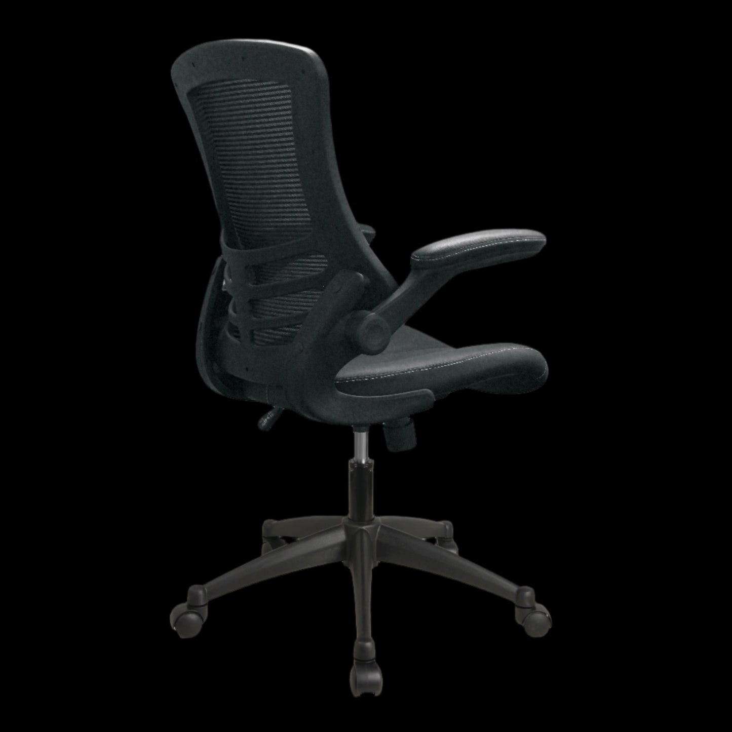 Black office chair on a black background
