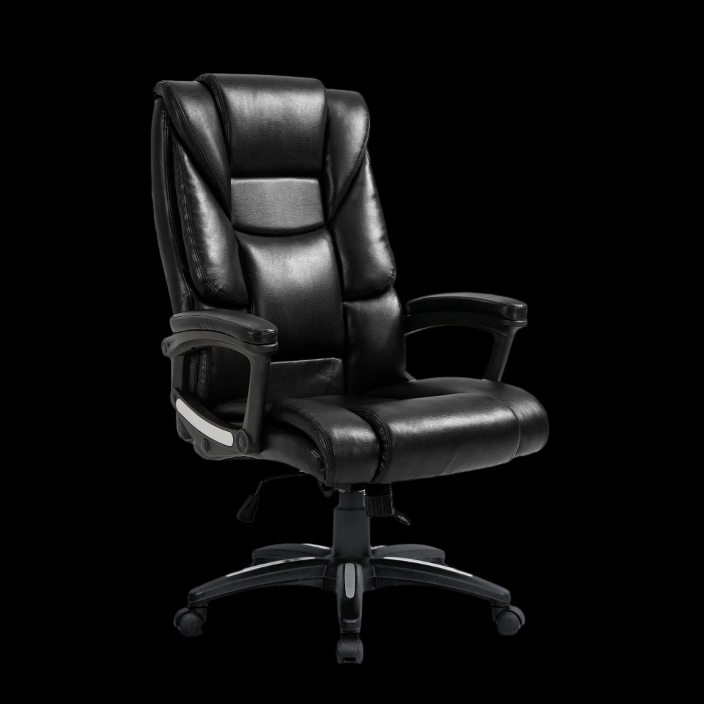 Black office chair on a black background