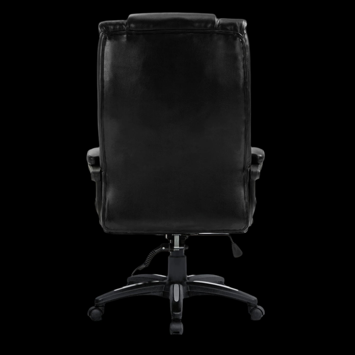 Black office chair on a black background