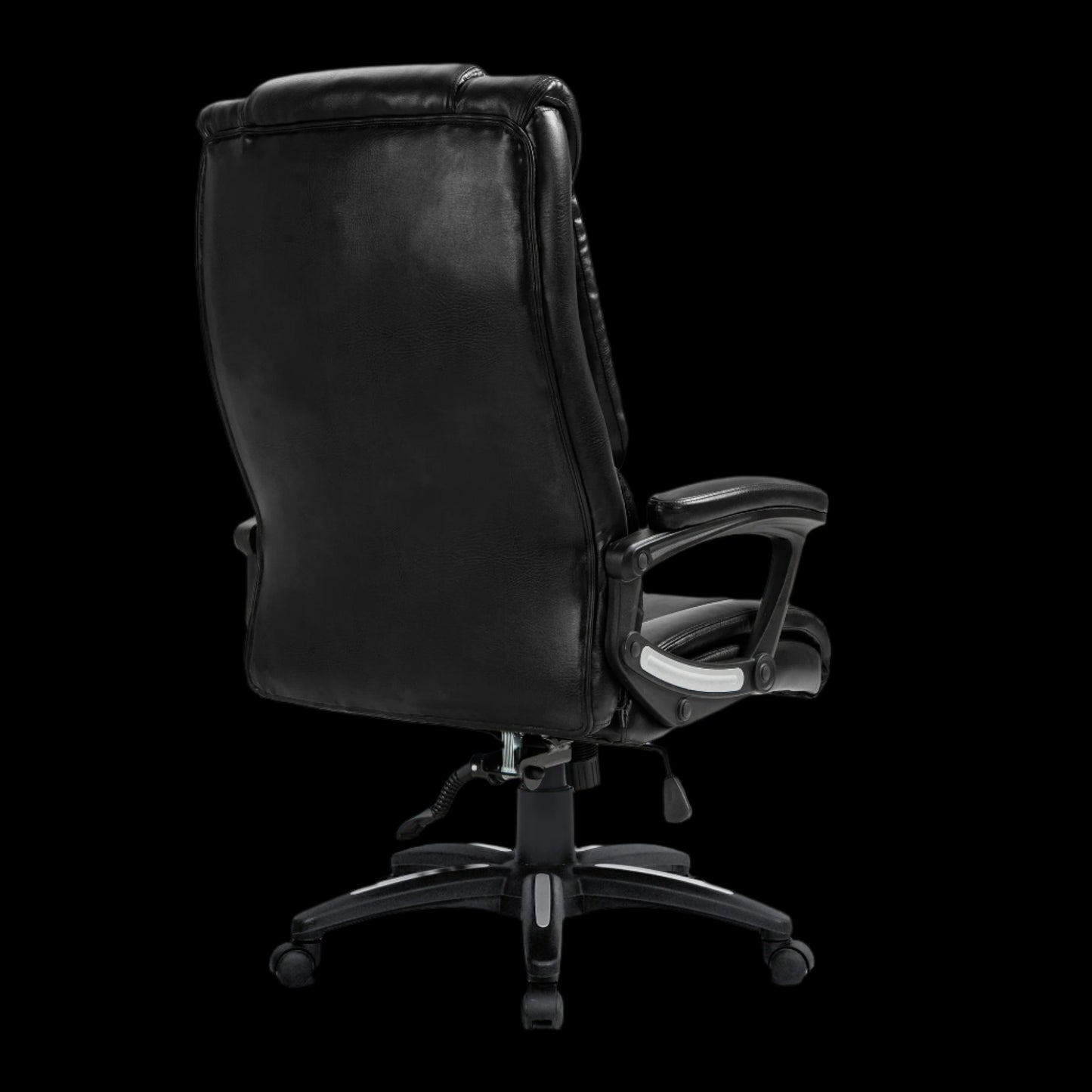 Black office chair on a black background
