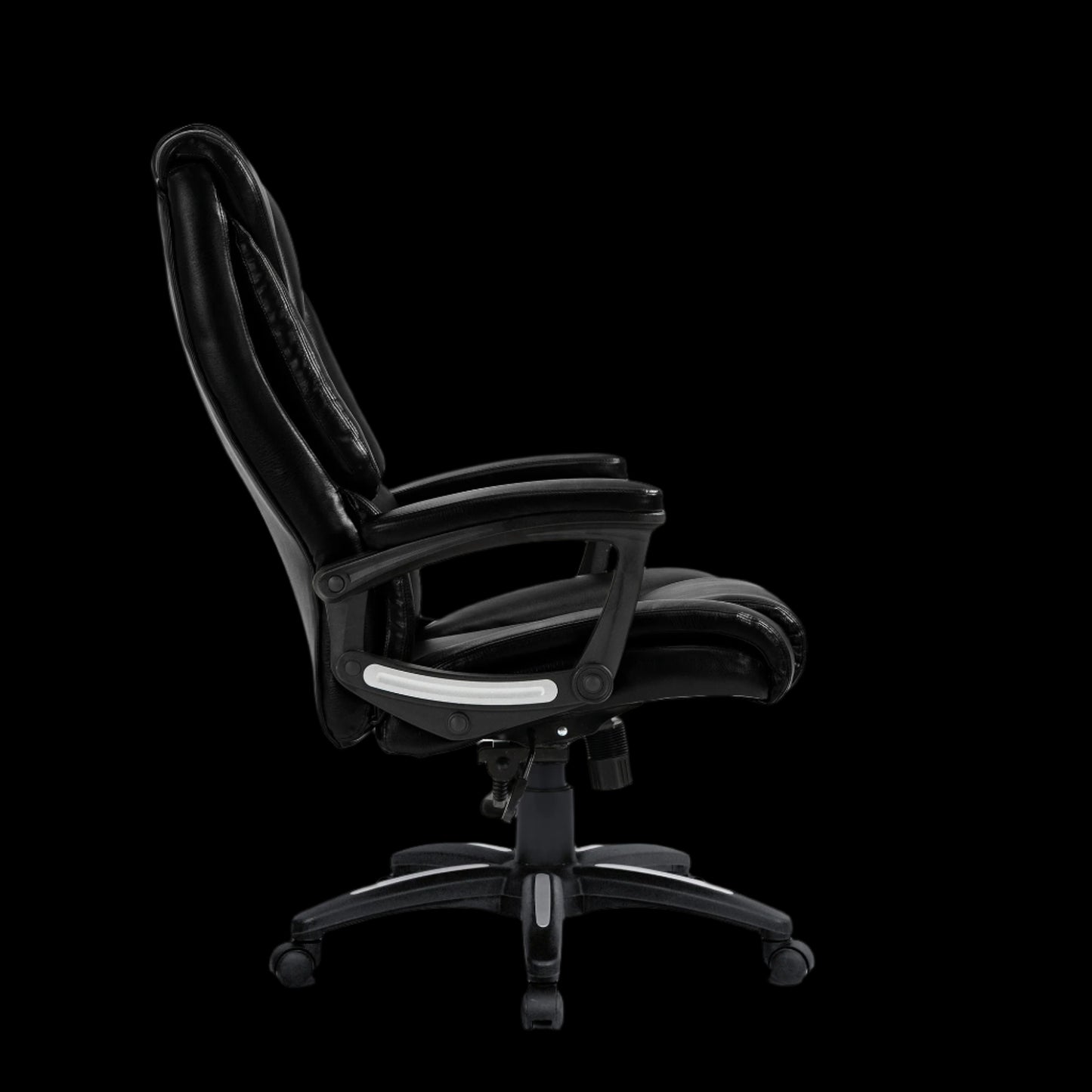 Black office chair on a black background