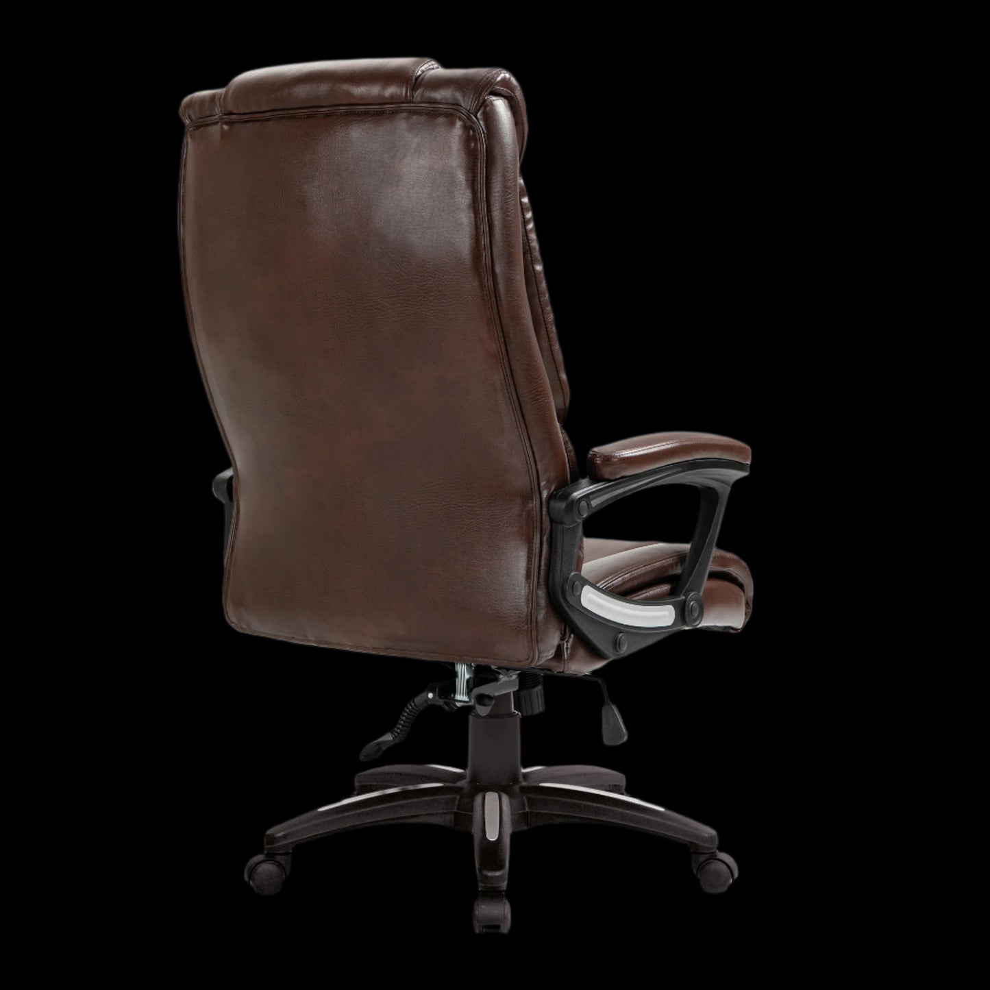 Brown office chair on a black background