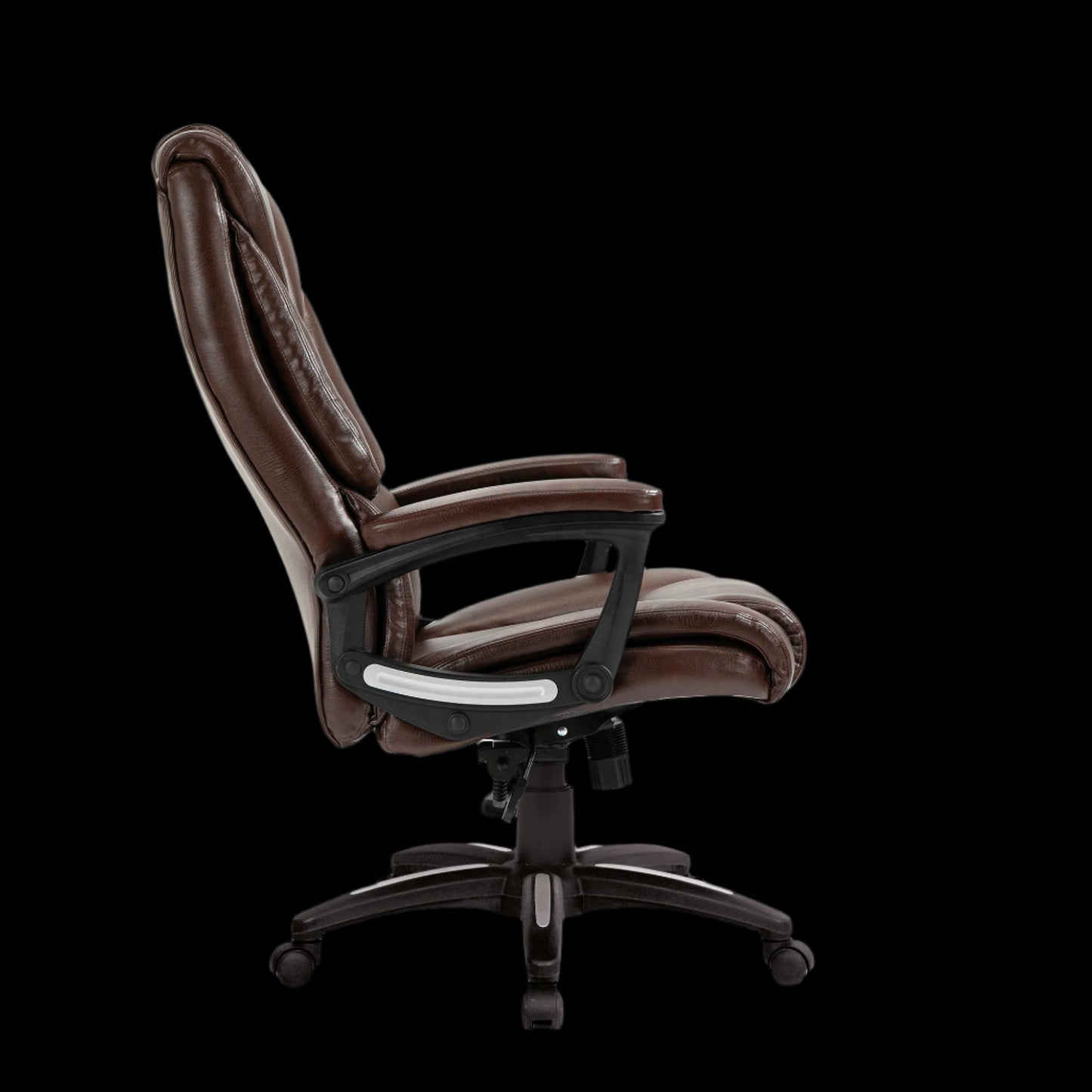 Brown office chair on a black background