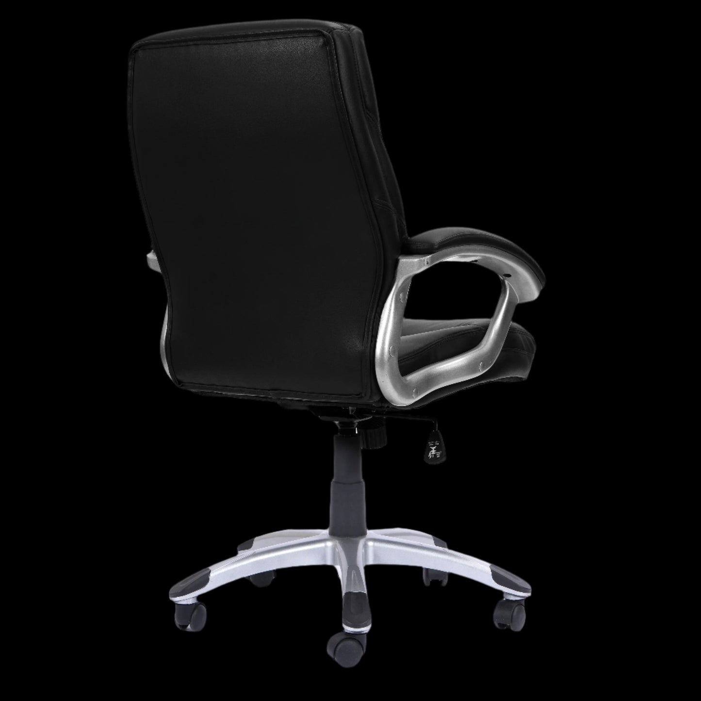 Black office chair with a black background