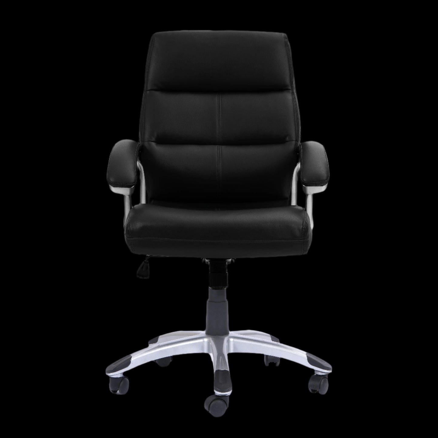 Black office chair on a black background