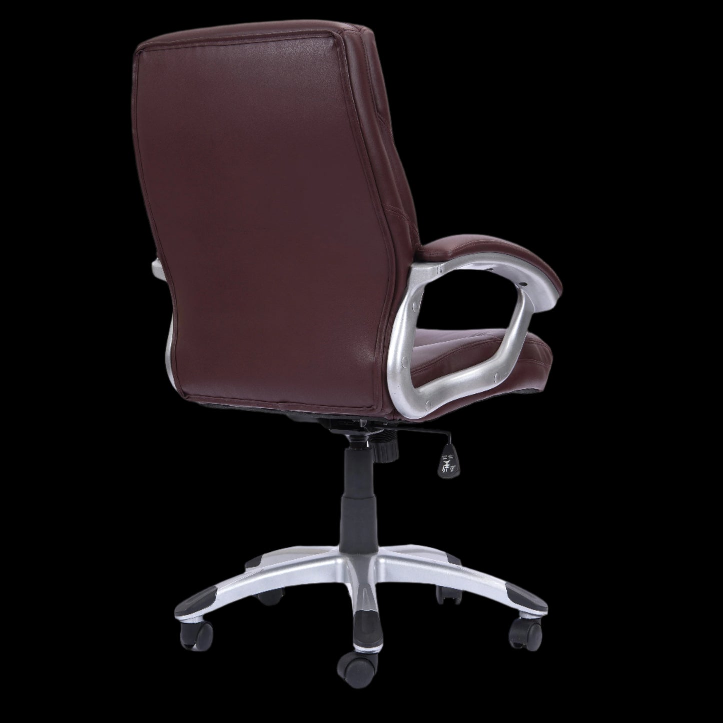 Brown office chair with a black background