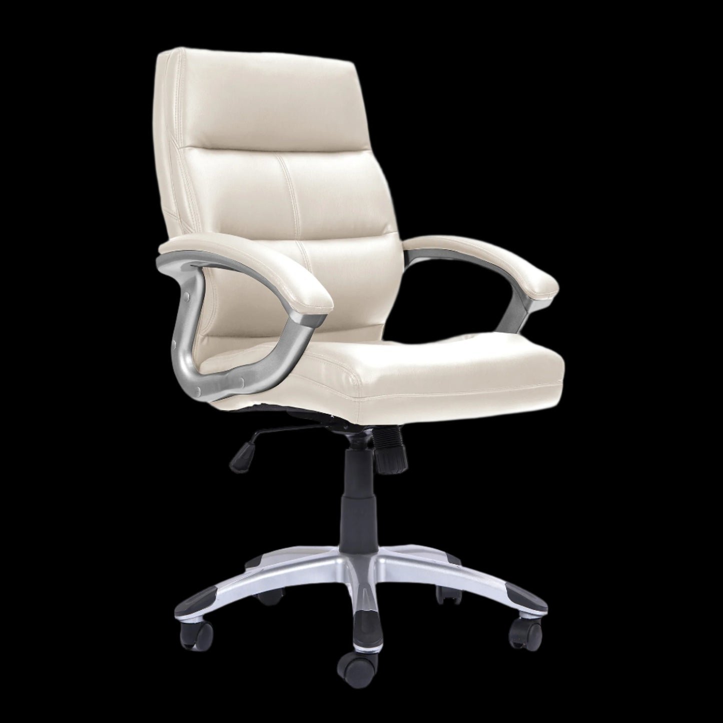 Beige office chair on a black background