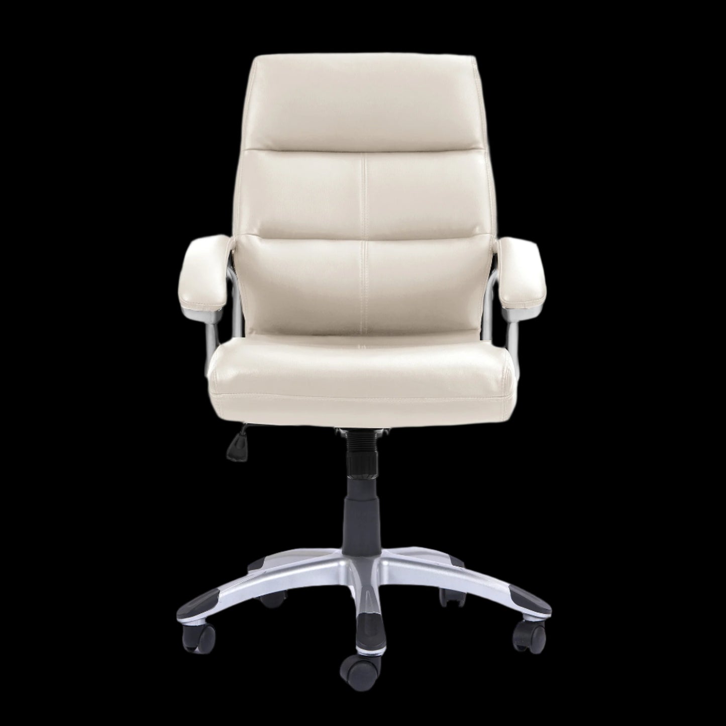 Beige office chair on a black background