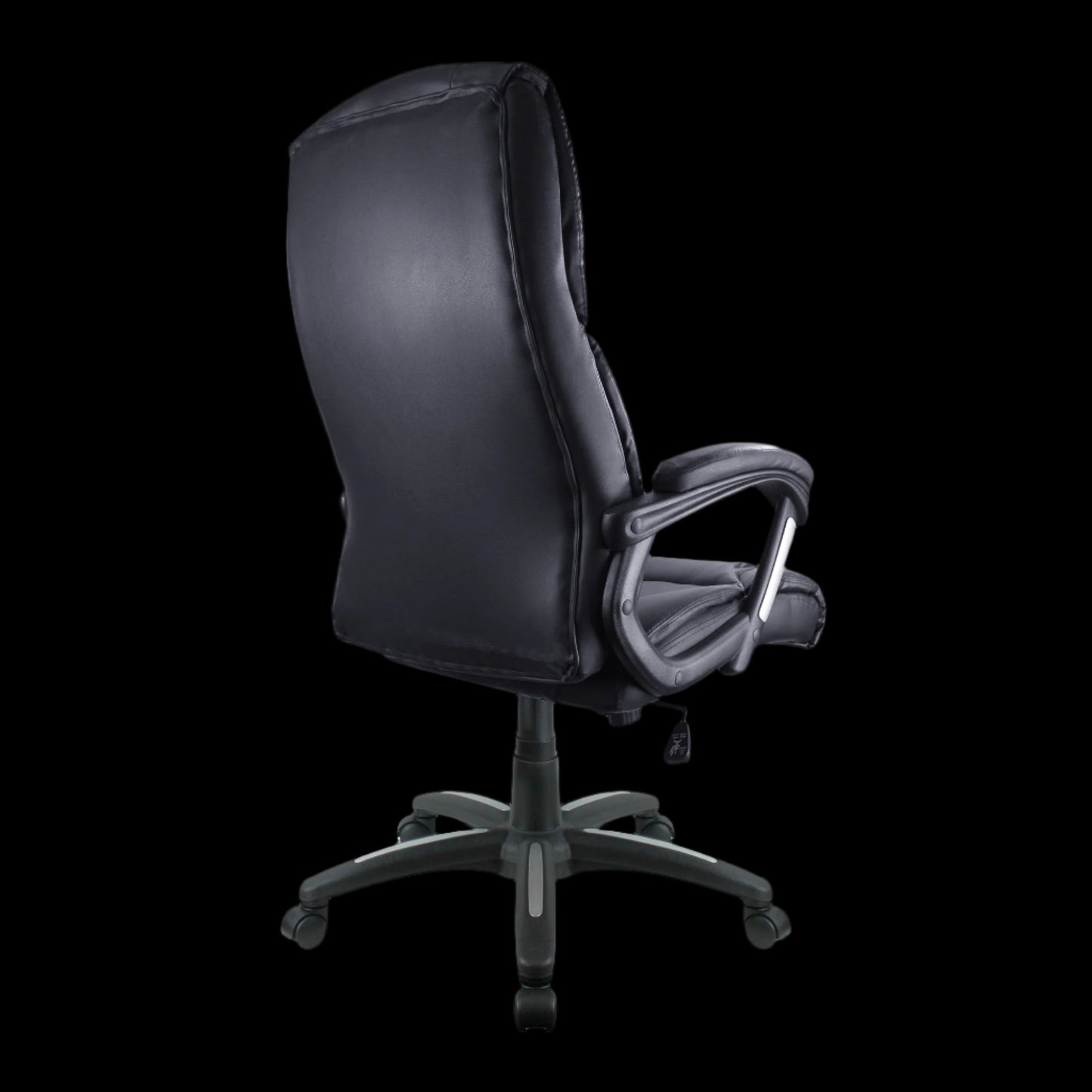 Black office chair on a black background