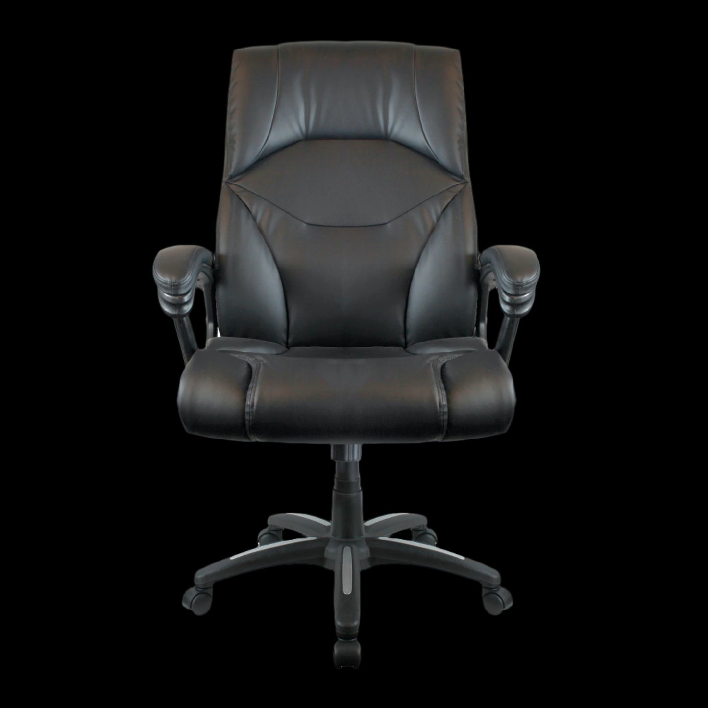 Black office chair on a black background