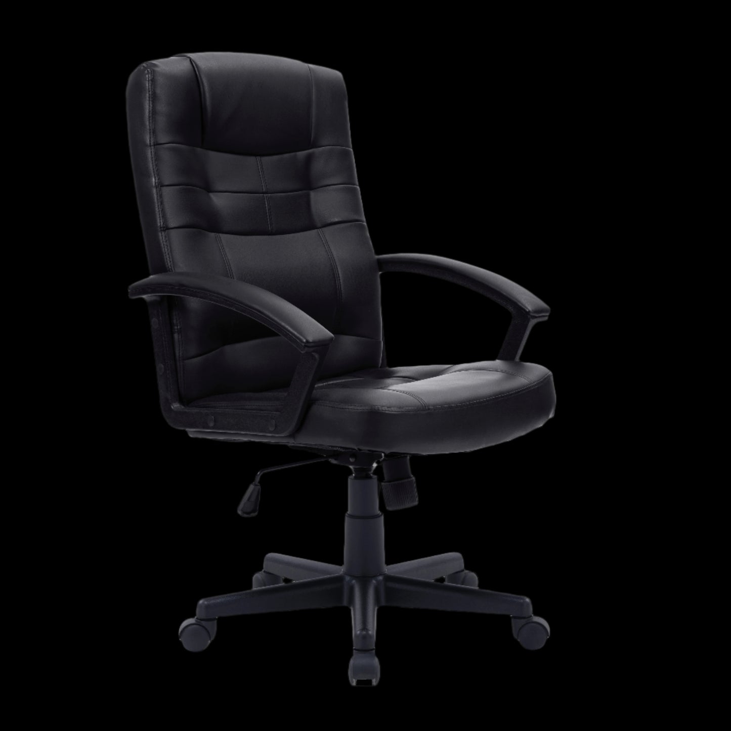 Black office chair on a black background
