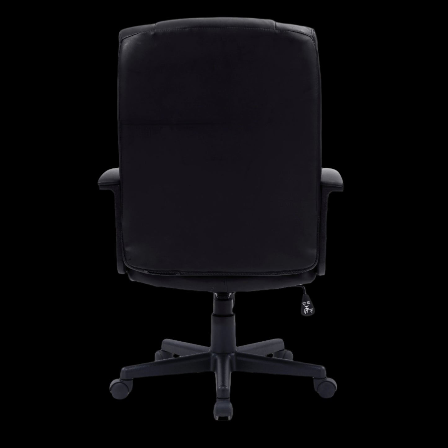 Black office chair on a black background