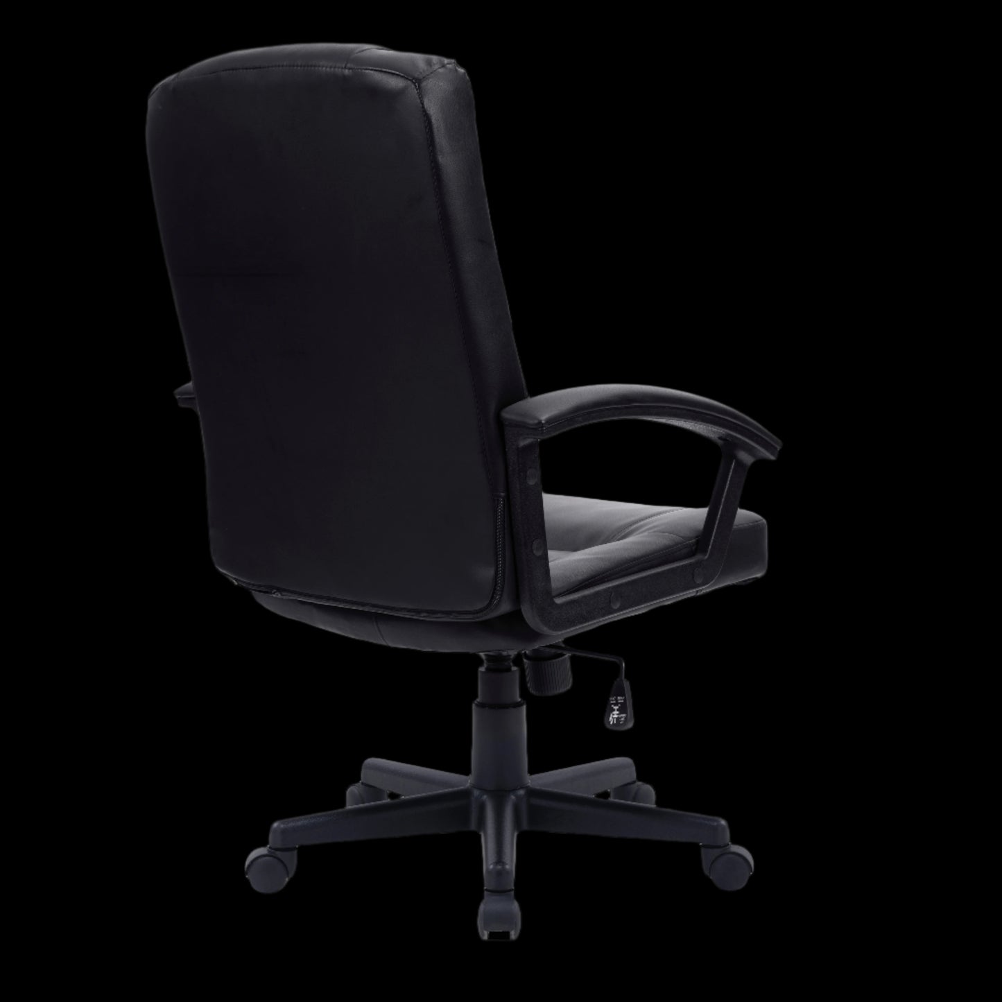 Black office chair on a black background