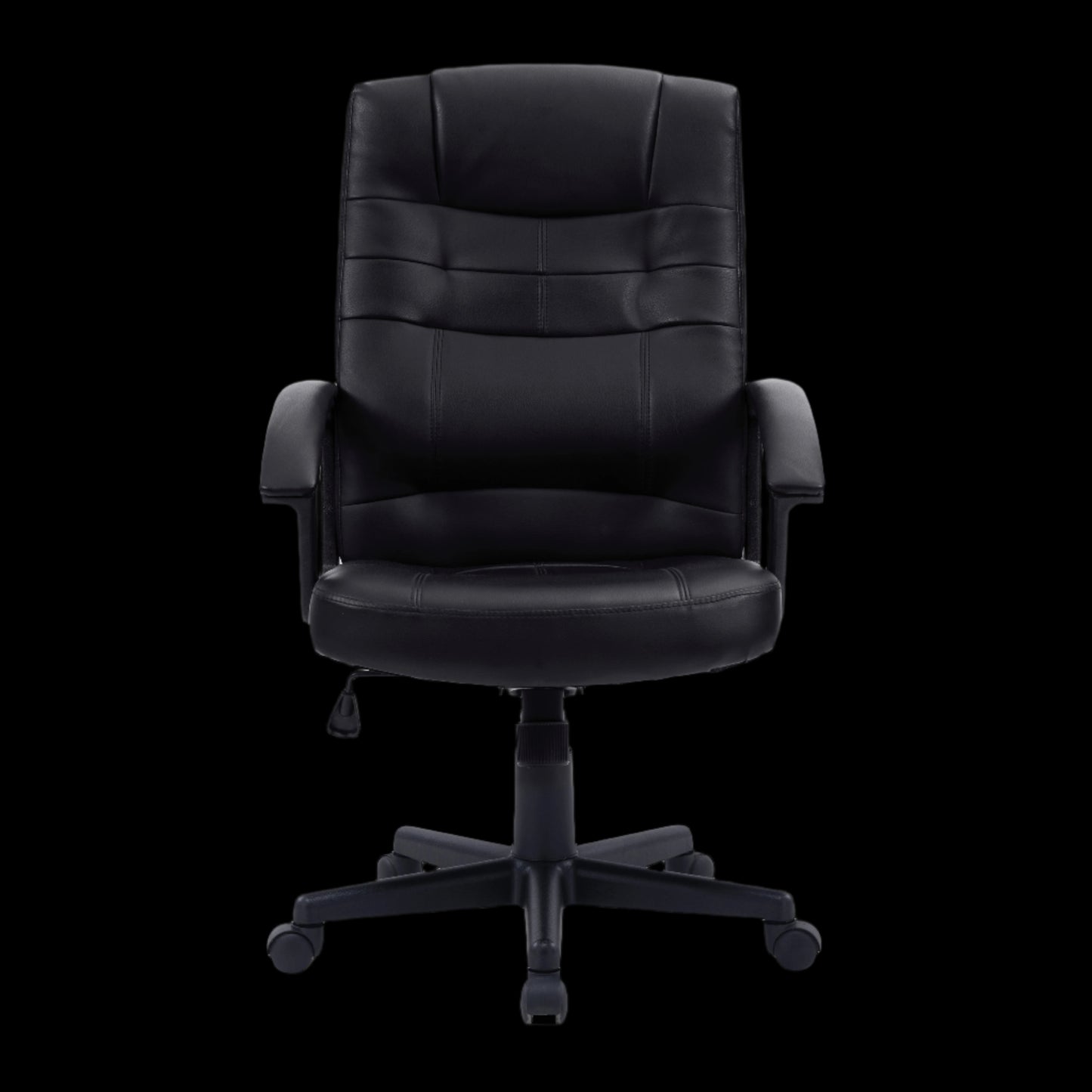 Black office chair on a black background