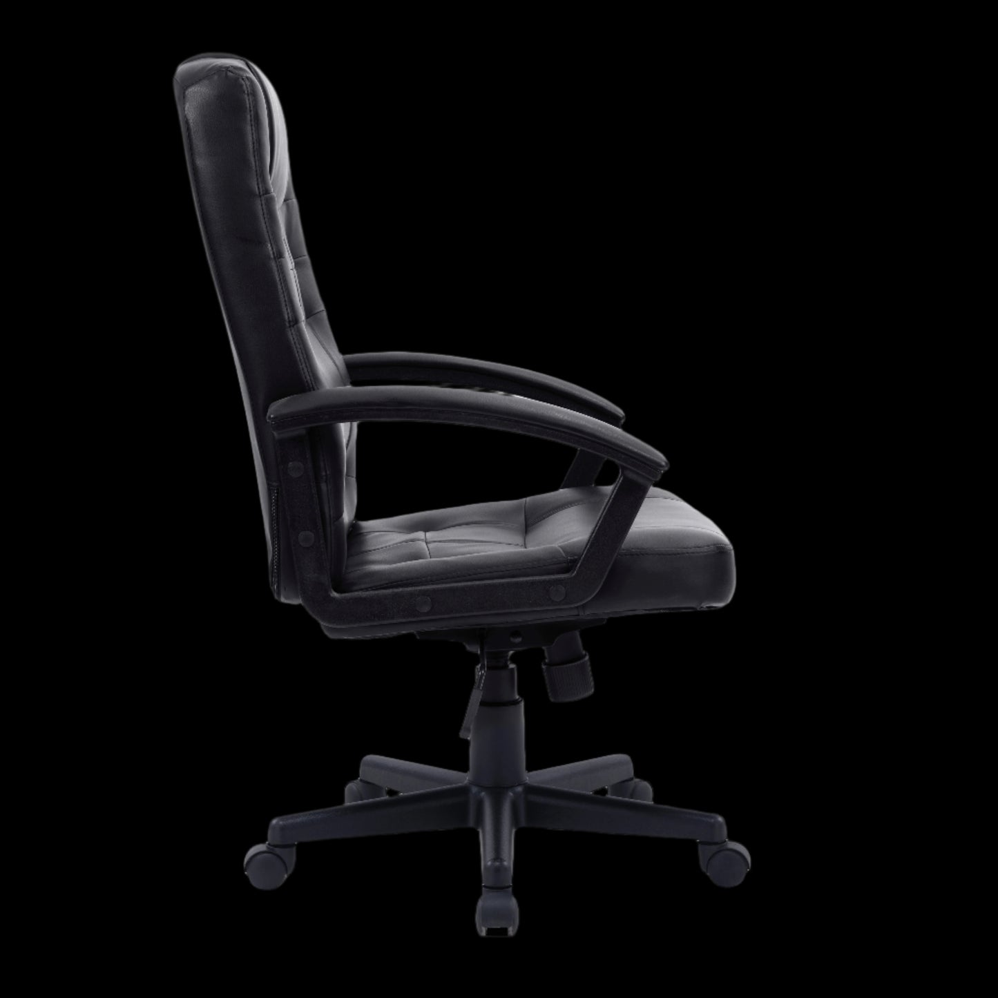 Black office chair on a black background