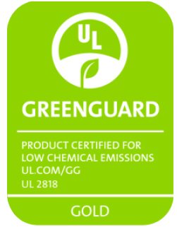 Greenguard certification logo on a green background