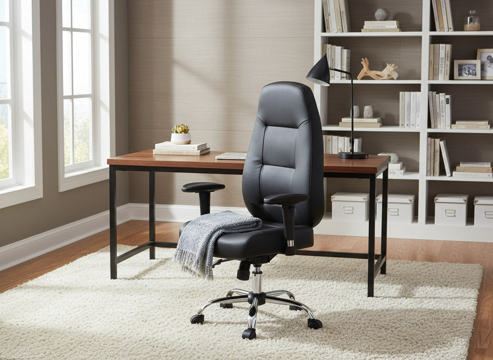 Babylon Leather Chair in a home-office setting