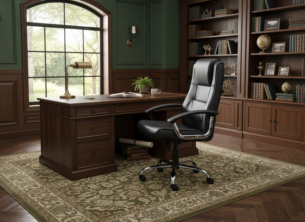 Westminster Leather Chair in a home-office setting