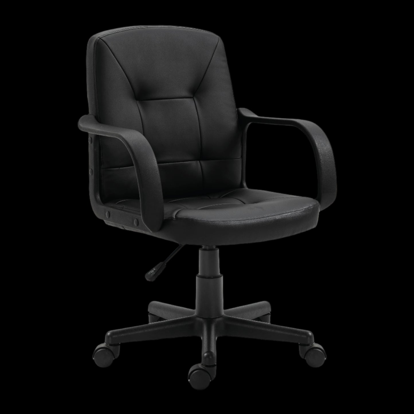 Black office chair on a black background