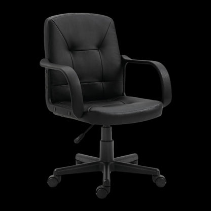 Black office chair on a black background