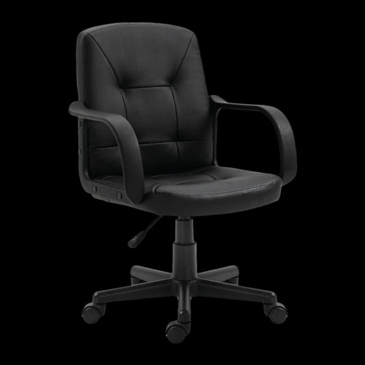 Black office chair on a black background