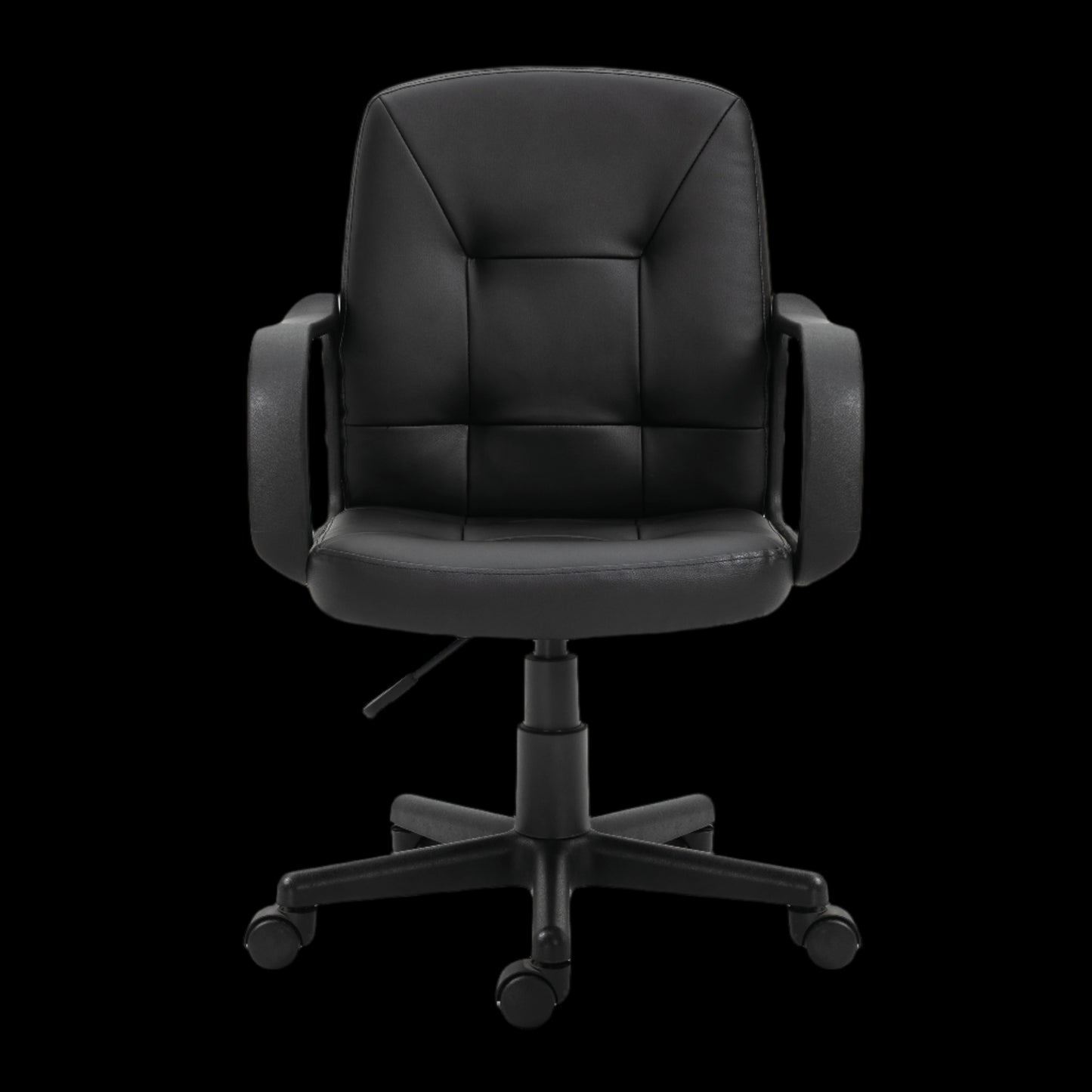 Black office chair on a black background