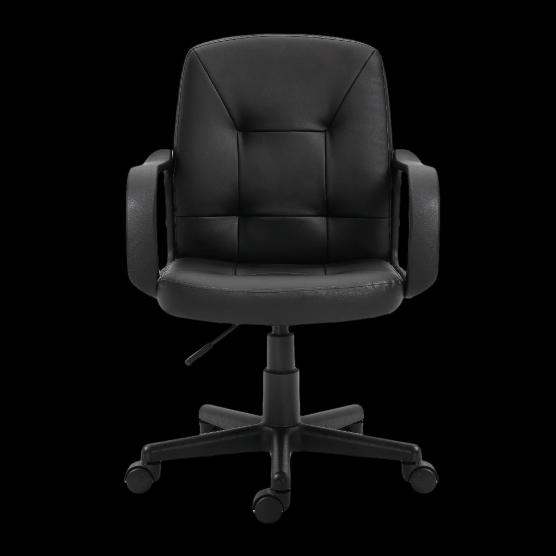 Black office chair on a black background