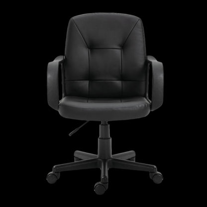 Black office chair on a black background